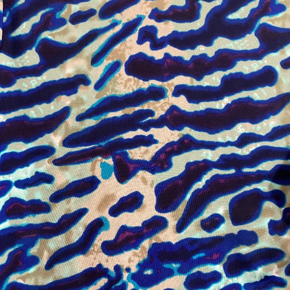 Soft Surroundings Blue Patterned Ruffled Shirt Medium - Picture 3 of 6